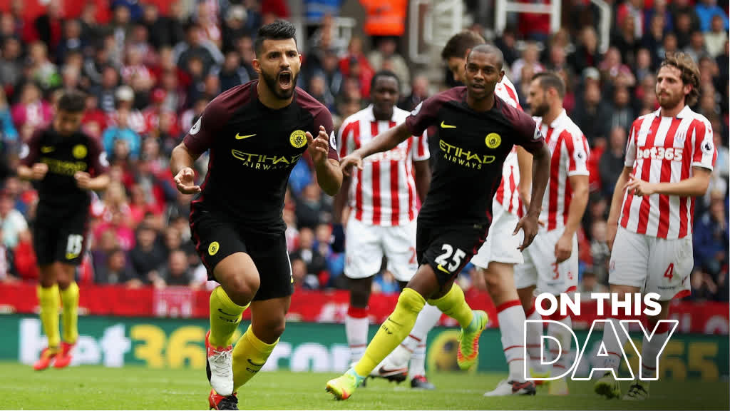 #OnThisDay: Stoke 1-4 #ManCity [2016] ⚽️ [49' P] Bojan - ⚽️ [27', 36' P] Sergio Kun Aguero ⚽️ [86', 90+5'] Nolito