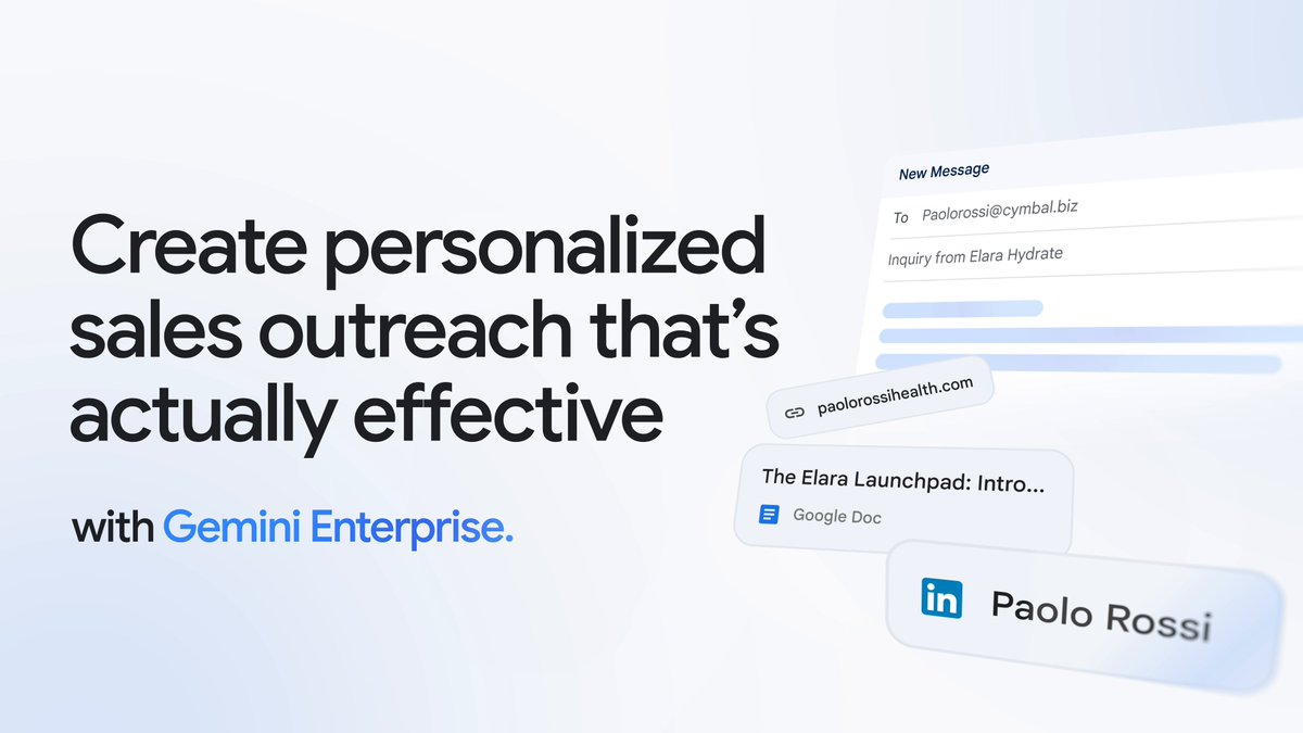 Create a personalized sales response email in a fraction of the time with Gemini Enterprise. Go from generic, cold outreach to a personal email that's ready to send →