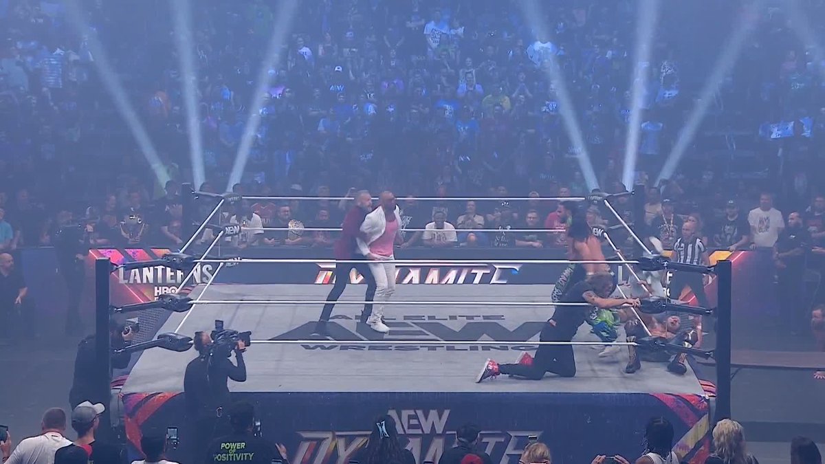 .Jay 'Christian' Reso gets caught in the crossfire by the @YoungBucks! Watch #AEWDynamite LIVE on TBS &amp; HBO Max