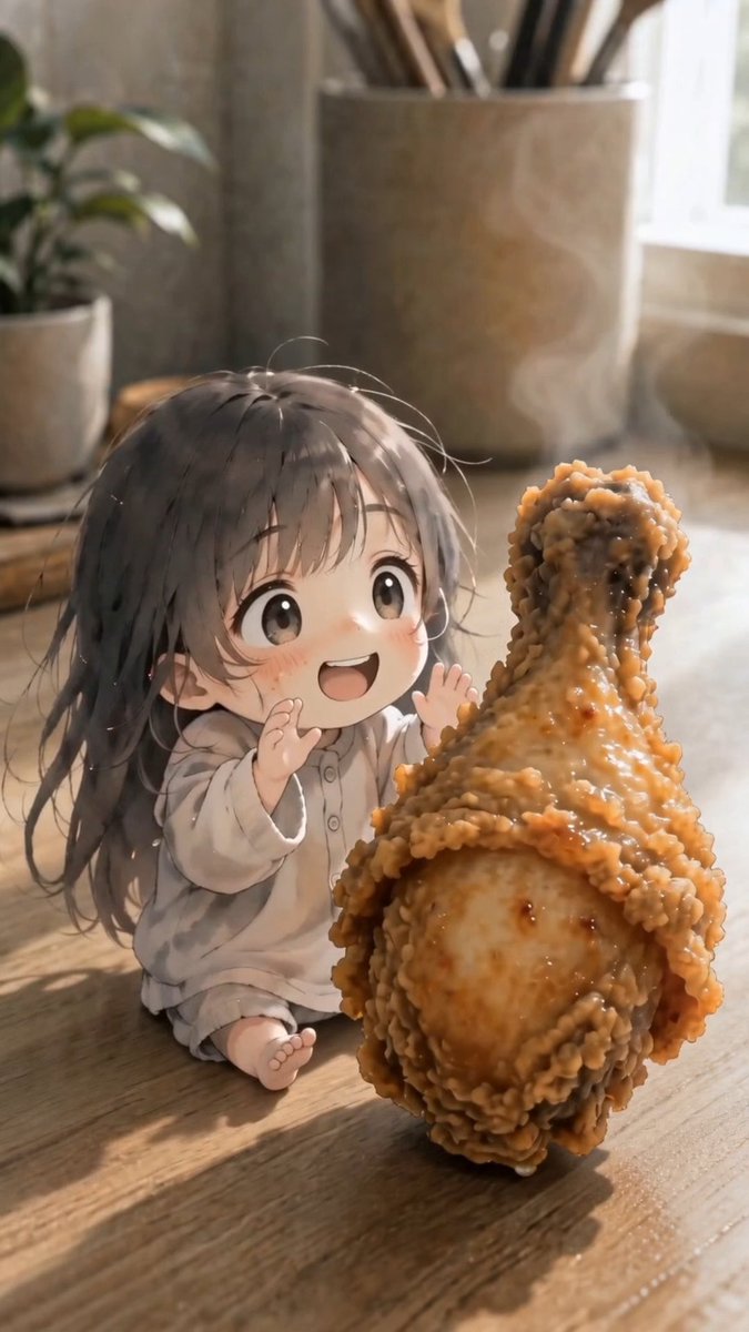 フライドチキン作りたい！ #AIchibi