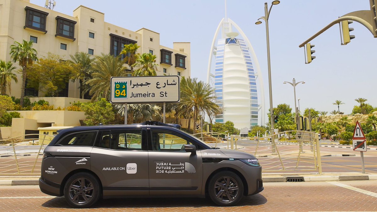 Now arriving on the Uber app in Dubai: Apollo Go 👋 Heading somewhere in Umm Suqeim or Jumeirah? Set your trip, then choose UberX or Uber Comfort for an opportunity to ride in an Apollo Go vehicle, or select "Autonomous" to increase your chances. Confirm your pickup spot and go. Ready to ride?