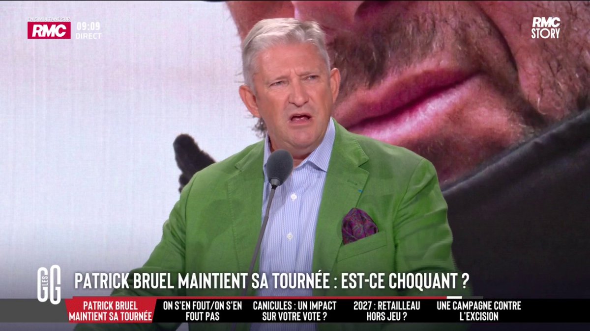 🔴 Patrick Bruel maintient sa tournée des 35 ans. Choquant ? 🗣️ Emmanuel de Villiers : "Il estime sans doute financièrement ne pas avoir le choix puisqu’il est son propre producteur. Mais ce n’est pas jouable ! Il y aura bientôt plus de plaintes que de dates" #GGRMC