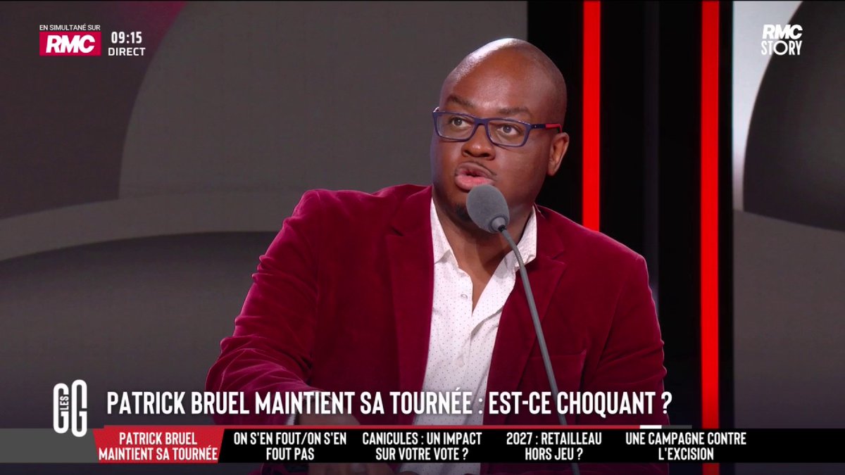 🔴 Patrick Bruel maintient sa tournée des 35 ans 🗣️ Abel Boyi : "Je trouve ça indécent. Patrick Bruel est devenu la représentation de l’homme puissant capable de détruire la vie de femmes et qui continue de se balader, donnant l’impression que le système est avec lui" #GGRMC