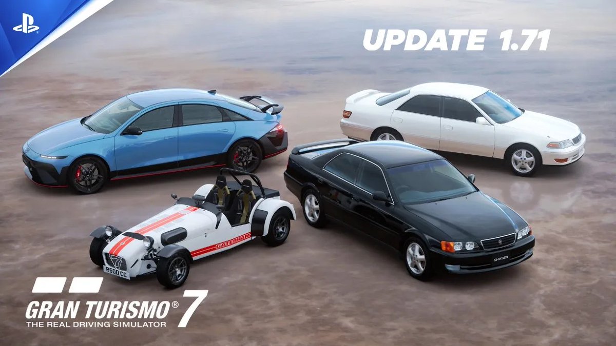 Une nouvelle mise à jour de Gran Turismo 7 est disponible avec notamment : • 4 nouvelles voitures • Nouveaux événements circuits mondiaux, Scapes... Tous les détails :