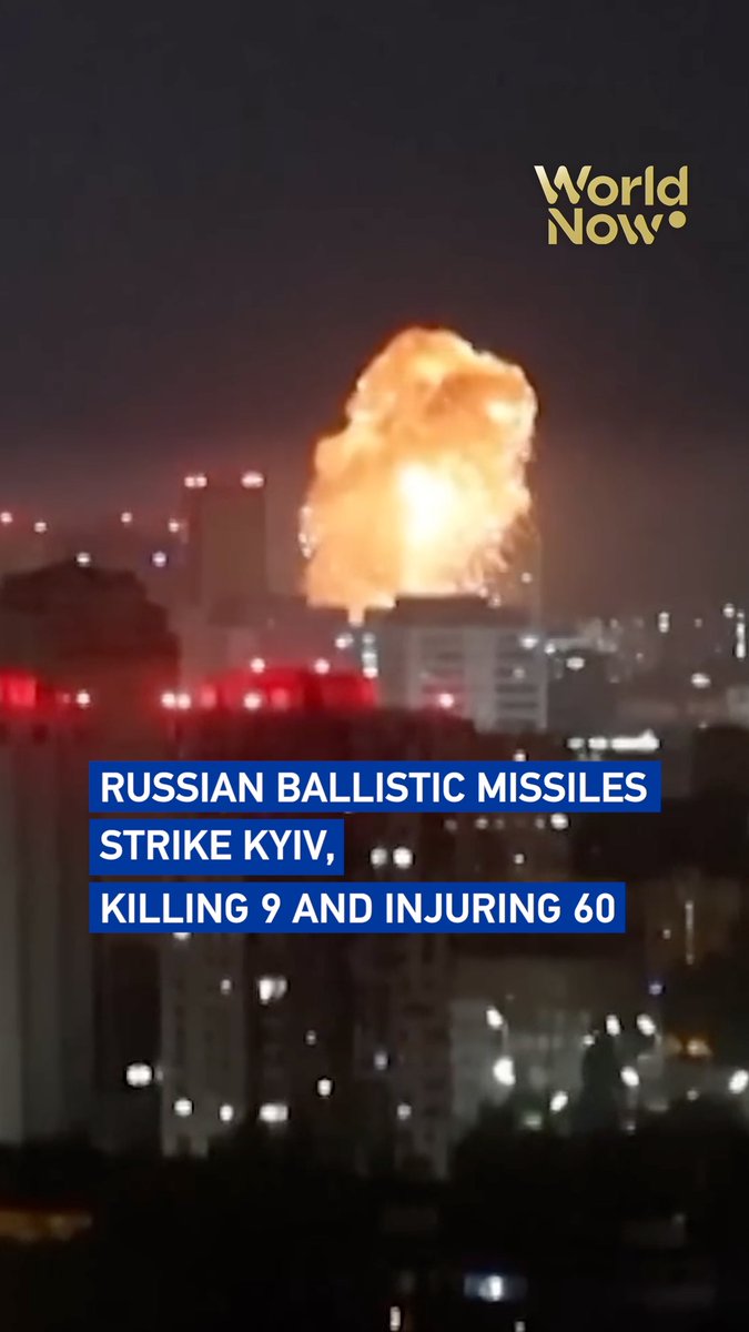A Russian ballistic missile attack struck Ukrainian capital Kyiv overnight on Wednesday, killing at least nine people and wounding 60 others, according to Mayor Vitali Klitschko. #WorldNow