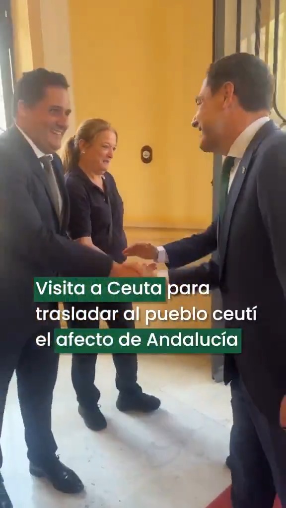 Con el presidente Juan Jesús Vivas Lara para trasladarle nuestro afecto y nuestra comprensión y solidaridad al pueblo ceutí ante la grave situación que está viviendo. #Andalucía está con Ceuta. Nos apreciamos y nos apoyamos. Somos tierras hermanas.