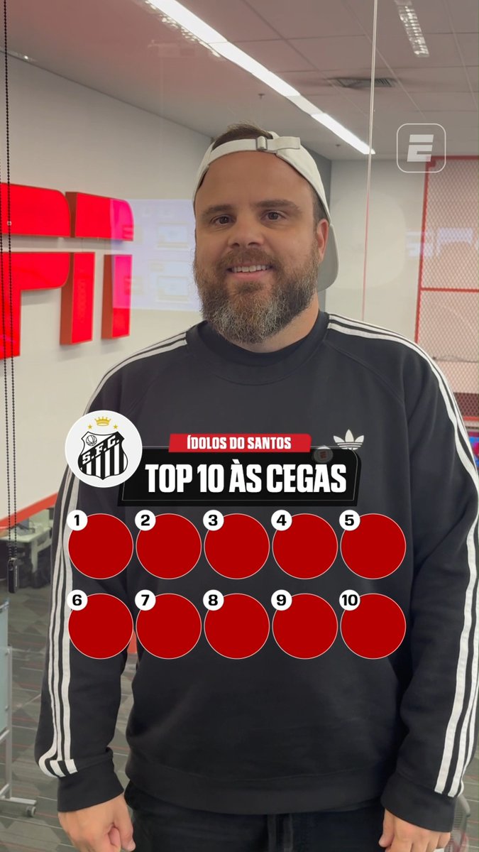 Isso aqui tá bom demais! 😂 Separamos os nomes de 10 ídolos do Santos e entregamos ao Diego Garcia a difícil missão de colocá-los em um top 10 às cegas. E aí, fã de esportes: será que ele mandou bem? 👀 📺 Assista a Macará x Santos, nesta quinta-feira (20), às 19h (de Brasília), AO VIVO na ESPN, pelo Plano Premium do #DisneyPlus #FutebolNaESPN #SulAmericanaNaESPN #Santos