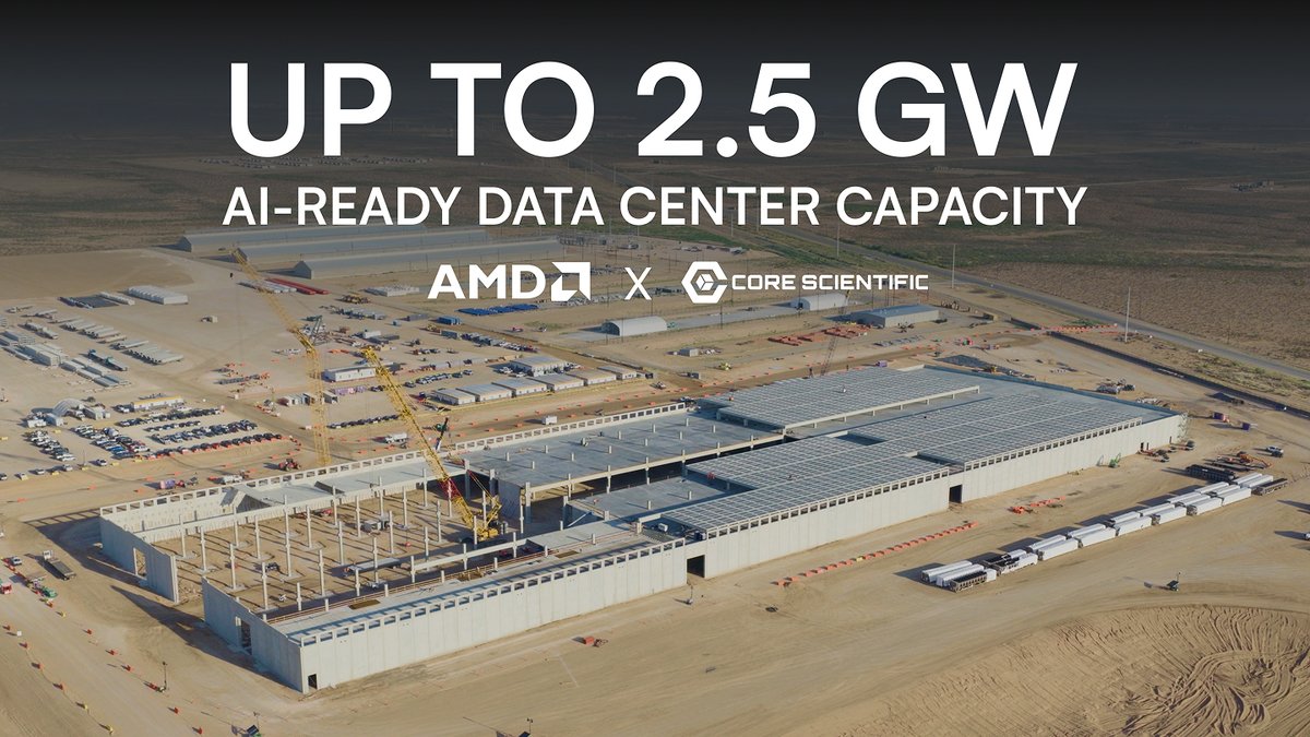 The scale of our infrastructure contract with AMD is significant, but so is the opportunity for long-term expansion. A look at the details: • 530 MW initial deployment • Additional 2.0 GW expansion opportunity • Capacity across five campuses • 15-year agreements • Delivery for AMD expected to begin in early 2027 • Full 530 MW delivered by the end of 2028 With this agreement, Core Scientific now has $24 billion in total contracted customer revenue and 1.1 GW of contracted capacity across two customers, each committed to 500+ MW across five campuses.