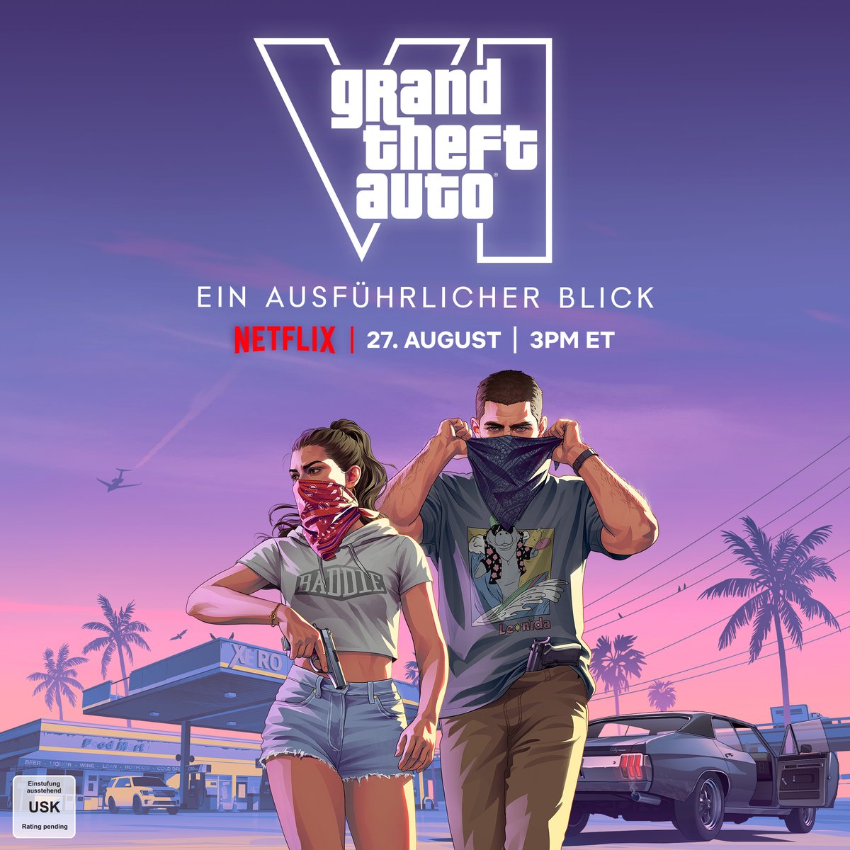 Grand Theft Auto VI: Ein ausführlicher Blick feiert am Donnerstag, den 27. August, um 21:00 MESZ auf Netflix Premiere.