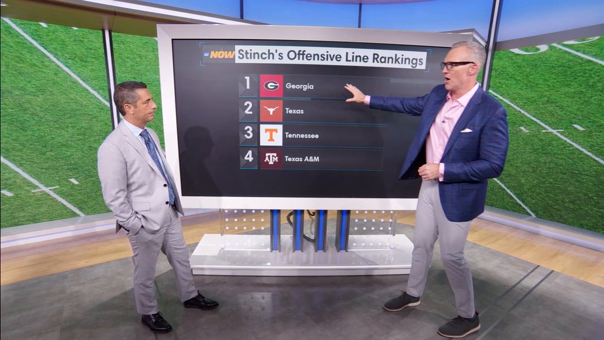 1) Georgia 2) Texas 3) Tennessee 4) Texas A&M matt stinchcomb ranks the SEC's top offensive lines 👀