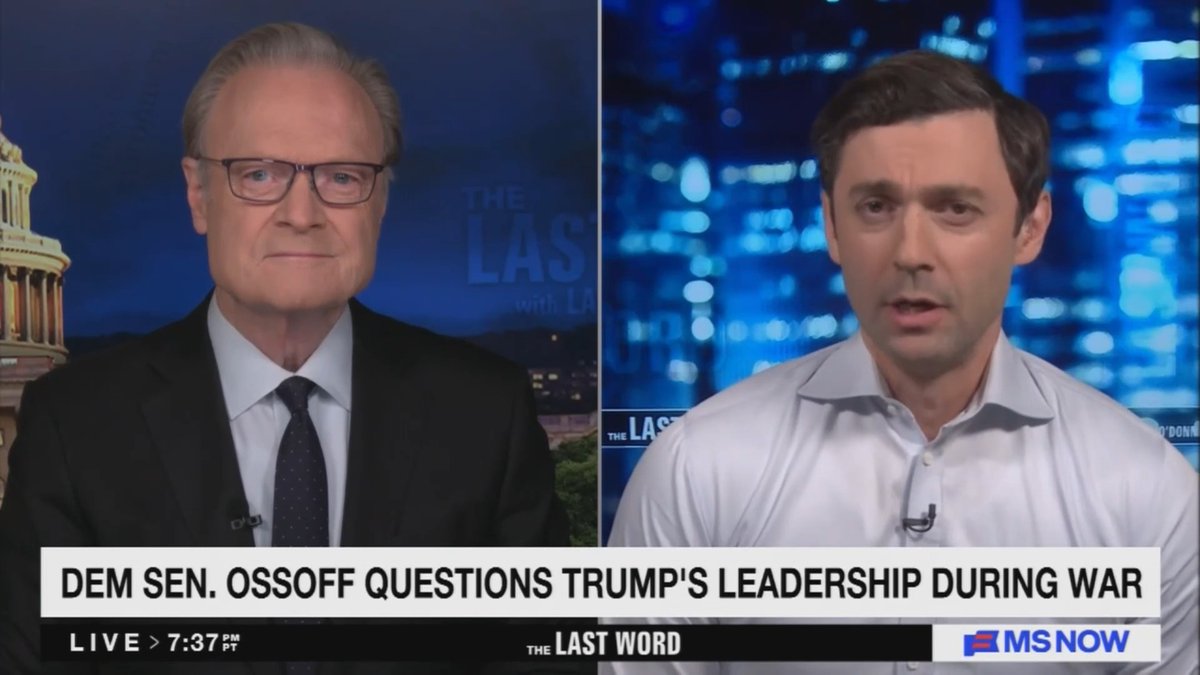 Ossoff: About Natalie Harp, these White House staffers are adults, public officials paid by the taxpayer with immense power in positions of public trust. And whether it's Natalie Harp printing out Donald Trump's daily dose of delusion and flattery, or Peter Navarro steering taxpayer-funded loans to Trump family investments, or Pete Hegseth deluding the president daily into deepening this quagmire in the Middle East, no one cares about their feelings. The sailors on the Lincoln are fighting his war, a war based on lies, while he plays with his new ballroom, flies around on a jet given to him by a foreign prince, and retreats into this circle of sycophantic aides who tell him every day what he wants to hear, not what he needs to hear. This entire White House is responsible for lying the country into war.