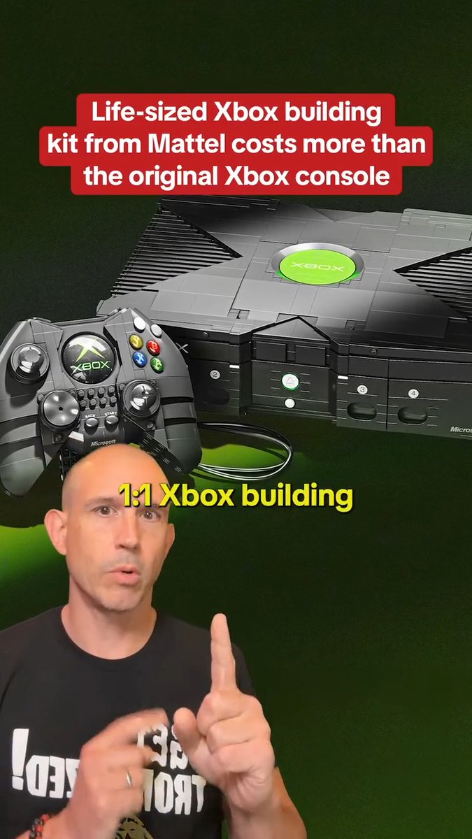 Mattel Brick Shop's 3,209 piece 1:1 scale original Xbox set went up for preorder yesterday and already sold out at Amazon. The set hides three OG Xbox game dioramas inside, as well as lights and sounds you can control with the replica Duke controller. Still at Best Buy: #ad