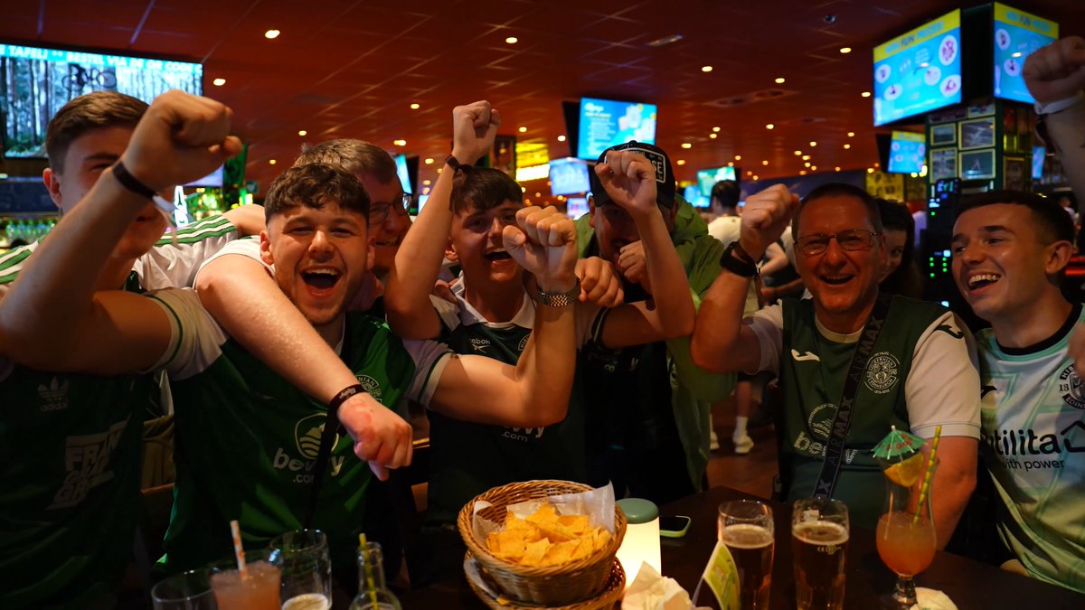 A quick look around our offical Fanzone here in Ghent, with the Club organising a special offering for the travelling Hibees out here in Belgium! 🇧🇪 🥬🍻