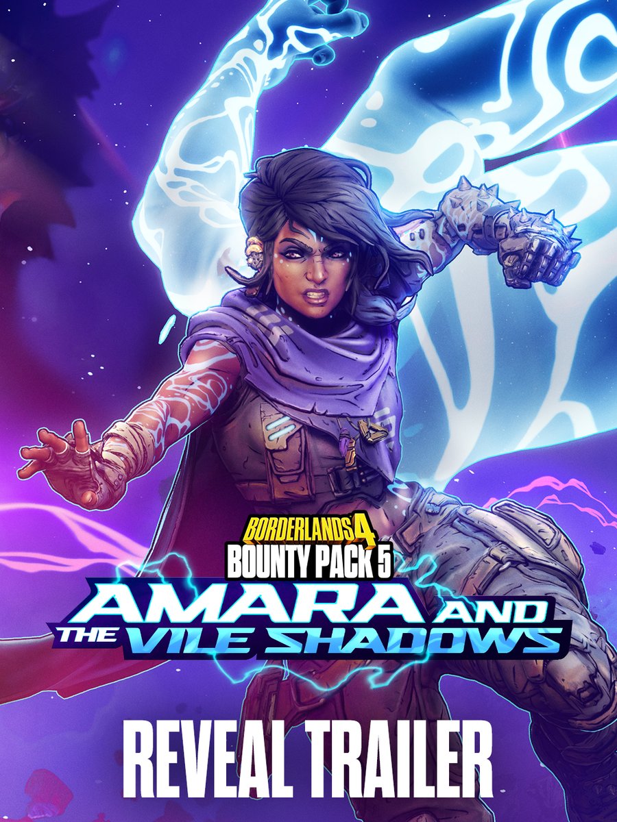Team up with Amara to track down the Phase disturbances and stop their propagation before they unravel the known universe. Watch the official reveal trailer for Borderlands 4 Bounty Pack 5: Amara and the Vile Shadows. Coming September 10.