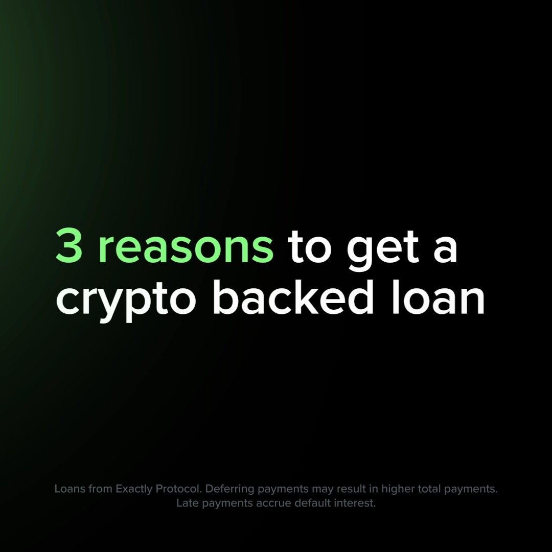 Unlock instant liquidity while keeping your crypto positions intact 📲 Deposit BTC, ETH, XRP, or USDC to get cash or USDC deposited directly into your Uphold account via Exactly Protocol 𝚵. No credit checks. No waiting. Full flexibility to repay or defer on your terms. Loans from Exactly Protocol. Deferring payments may result in higher total payments. Late payments accrue default interest.