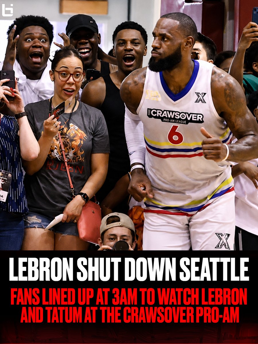 4 YEARS AGO TODAY 👑 Fans lined up outside the Crawsover Pro-Am at 3 AM to watch LeBron and Tatum put on a show in Seattle! This was LeBron's first game in Seattle since he played the Sonics in 2007