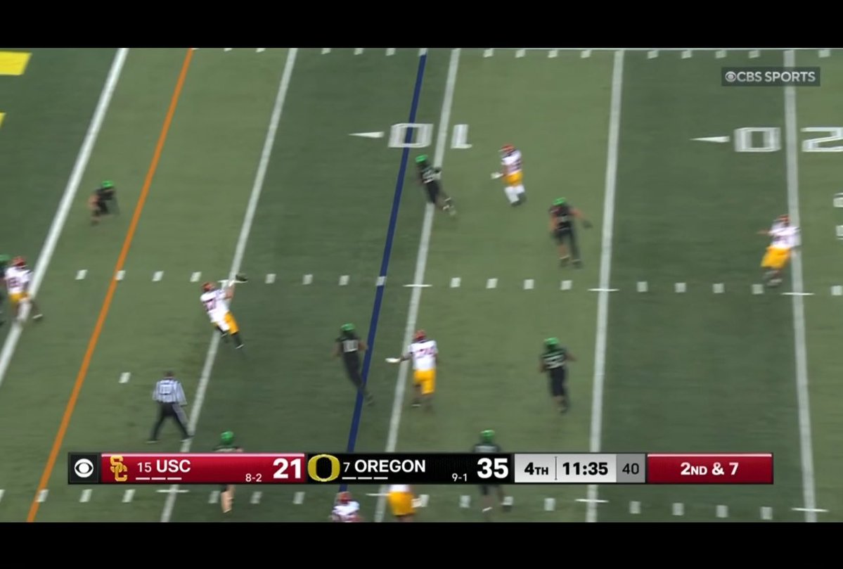 9 days until USC football is back! ⚔️ Jayden Maiava easily finds wide open TE Lake McRee in the red-zone for a 9️⃣-yard touchdown pass to bring USC within 7 points in the 4th quarter versus Oregon last year. USC takes on Oregon at the Coliseum this year