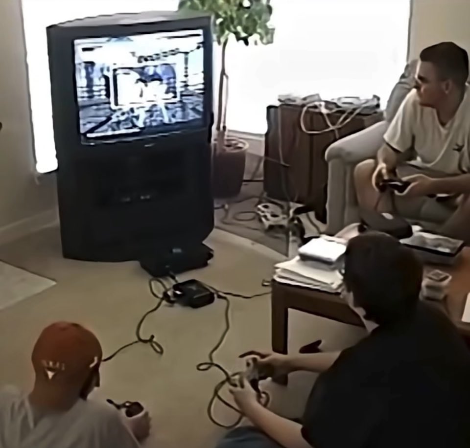 Friends playing PlayStation 2 2001 Pure joy. No stress. Just the best times. When did you get your first PlayStation?