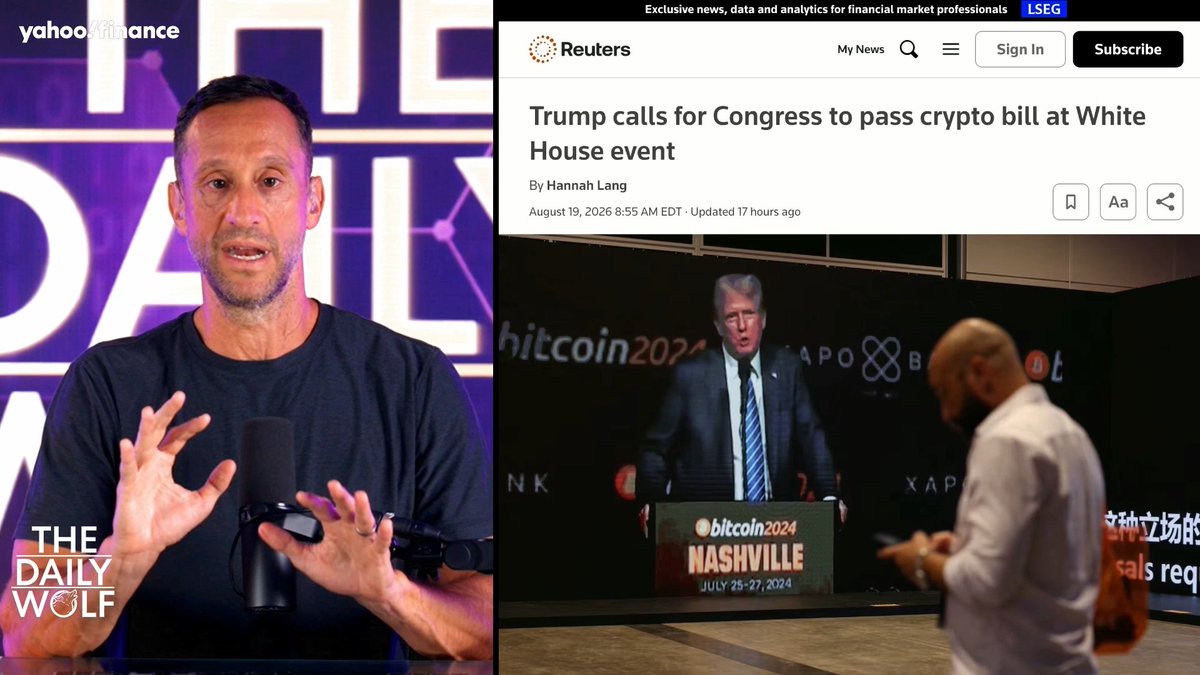President Trump endorsed the CLARITY Act and suggested that the government might purchase bitcoin. The Wolf Of All Streets breaks it down: