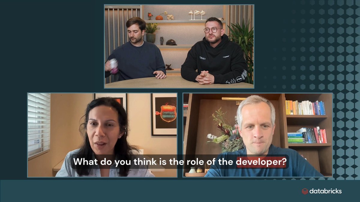As agentic automation helps developers get more done, the role is evolving toward higher-level decisions about what to build, how systems should work, and where taste and creativity matter most. Databricks Co-founder Patrick Wendell, OpenClaw creator Peter Steinberger 🦞, and Codex engineering lead Tibo discuss what that shift means for enterprises building, governing, and scaling fleets of AI agents in production. Watch the full conversation: