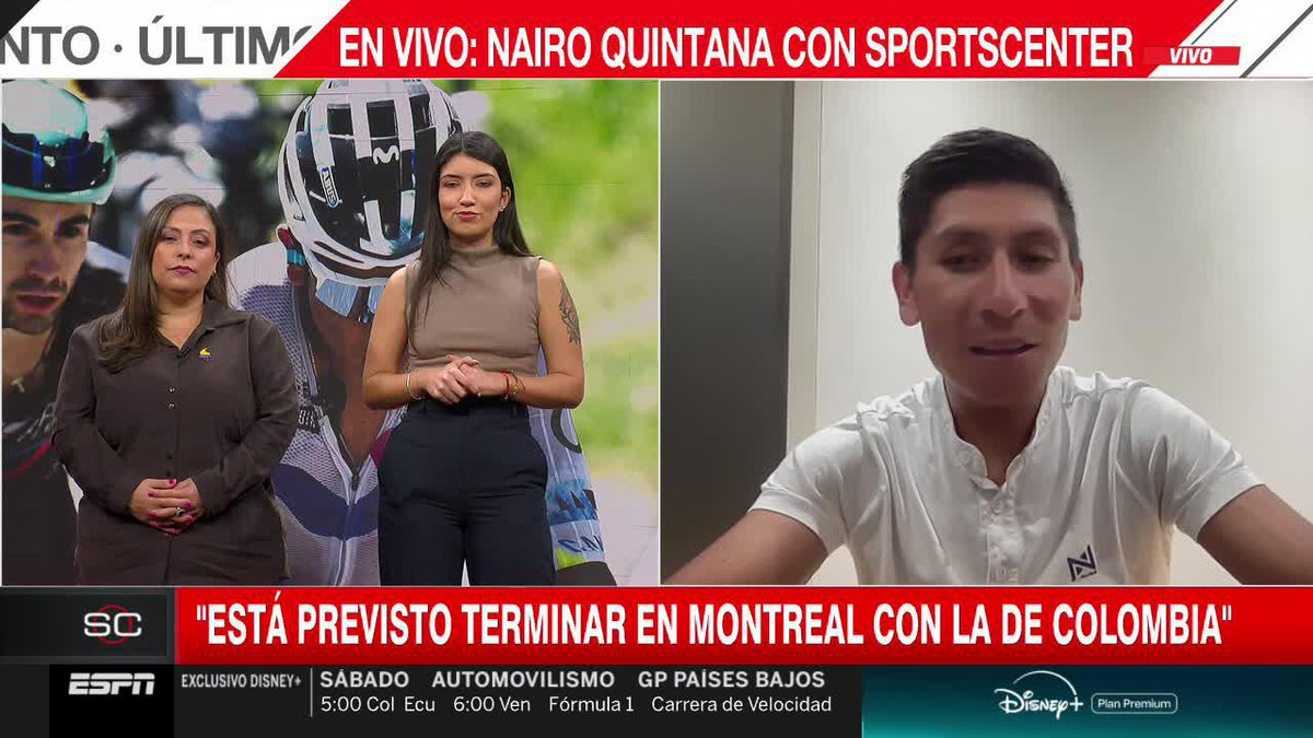 "SON DECISIONES QUE SE ACEPTAN" #SportsCenter La noticia tomó por sorpresa a Nairo Quintana que se preparó bien para la Vuelta a España. Mira #SportsCenter en el Plan Premium de #DisneyPlus