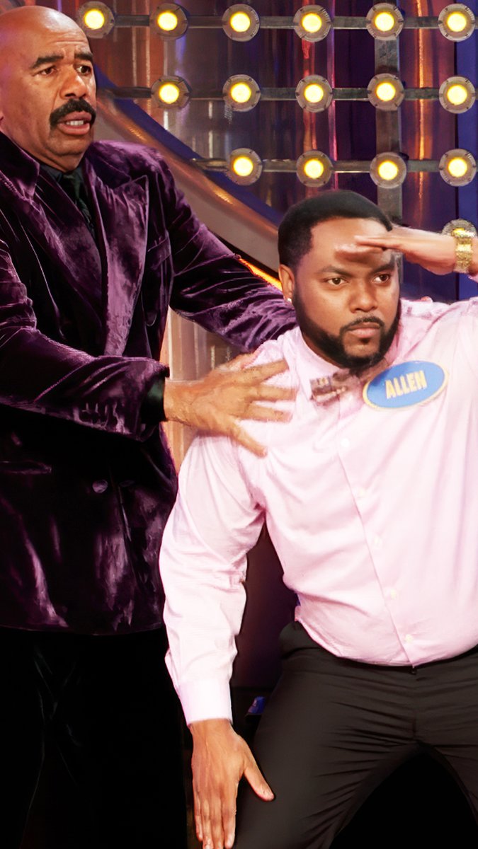 Steve Harvey can’t believe Allen’s podium swag!! 🔥🔥🔥 Name a reason you might suspect your date is a prisoner.
