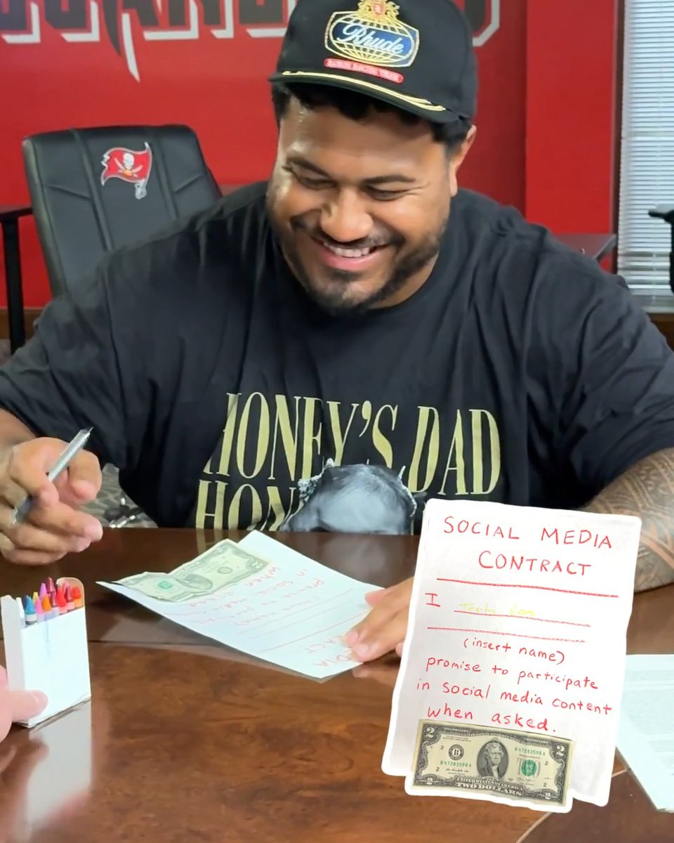 Social media contract signed 🖍️ More Vita Vea content coming 🔜
