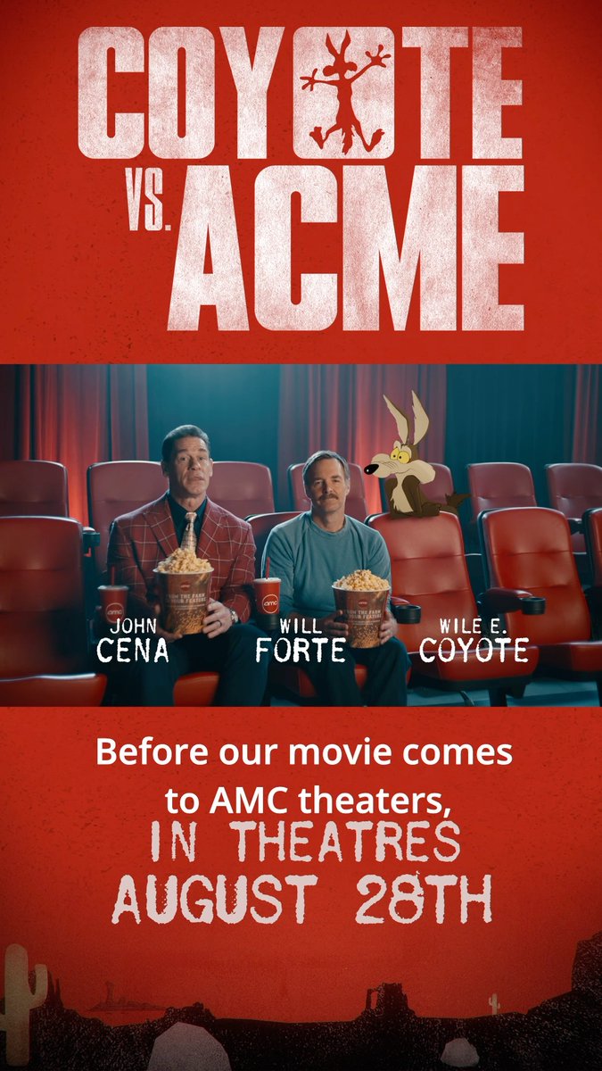 AMC Theatres would like to clarify that we have no affiliation with The ACME Corporation or its (questionable) products. COYOTE VS. ACME - see it early on 8/23, everywhere 8/28. Get tickets now!