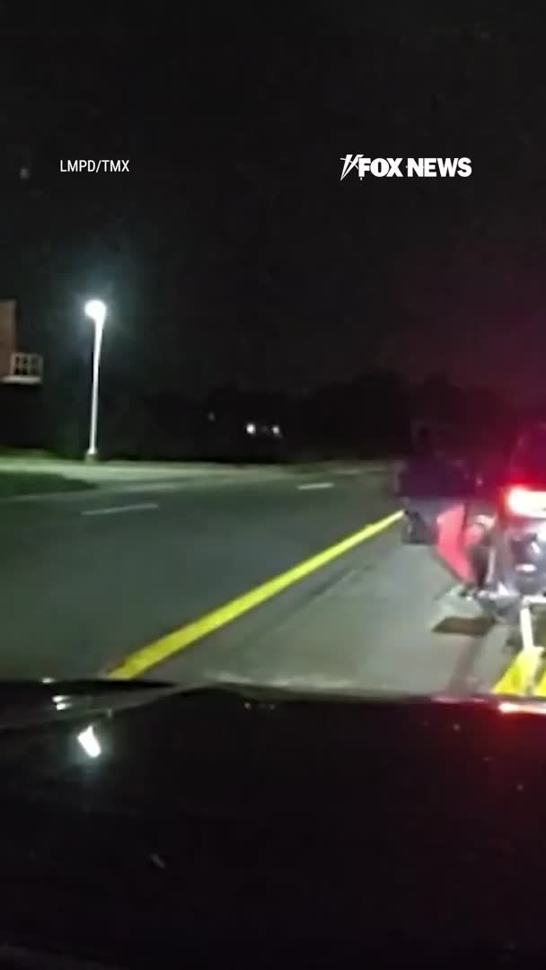 WATCH: A suspected thief takes off running after police use a Grappler device to bring a vehicle pursuit to a sudden stop in Louisville, Kentucky. Recently released video shows the suspect abandoning the vehicle and fleeing into a remote area before a police helicopter tracks the suspect from above and guides officers on the ground directly to the location.