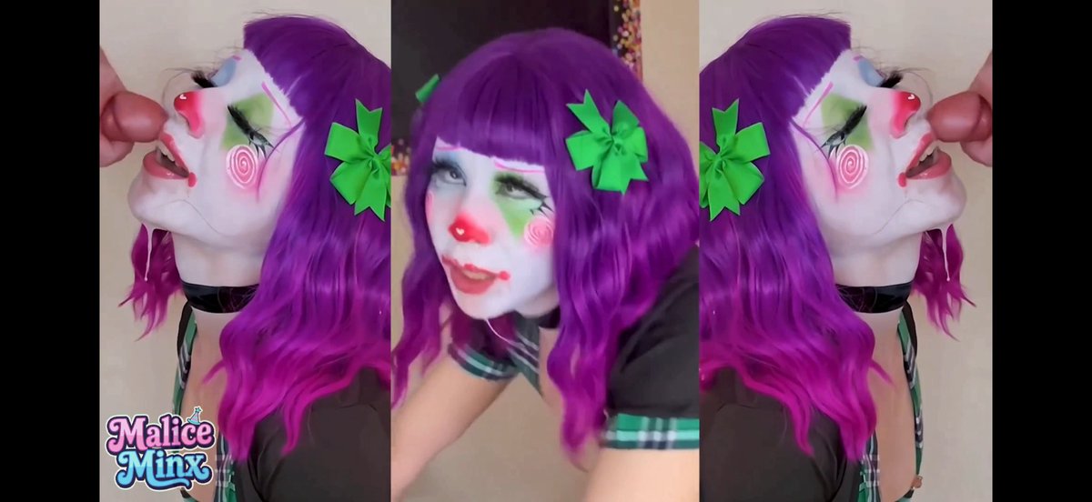Watch on repeat till you empty out every drop of cum all over my pretty clown face!! ๐คก๐ฉท๐ฆ Thank you to the fan who compiled these clips together ๐