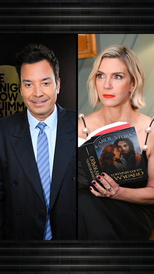 Join us, Rhea Seehorn. We just want to help. #FallonTonight #Pluribus