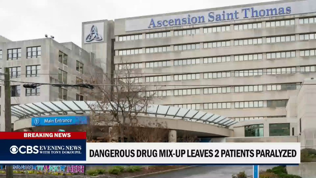 A drug mix-up at a hospital in Nashville, Tennessee has reportedly left two patients paralyzed and at least one other on a ventilator. Officials say they were given the wrong medication prior to surgery.