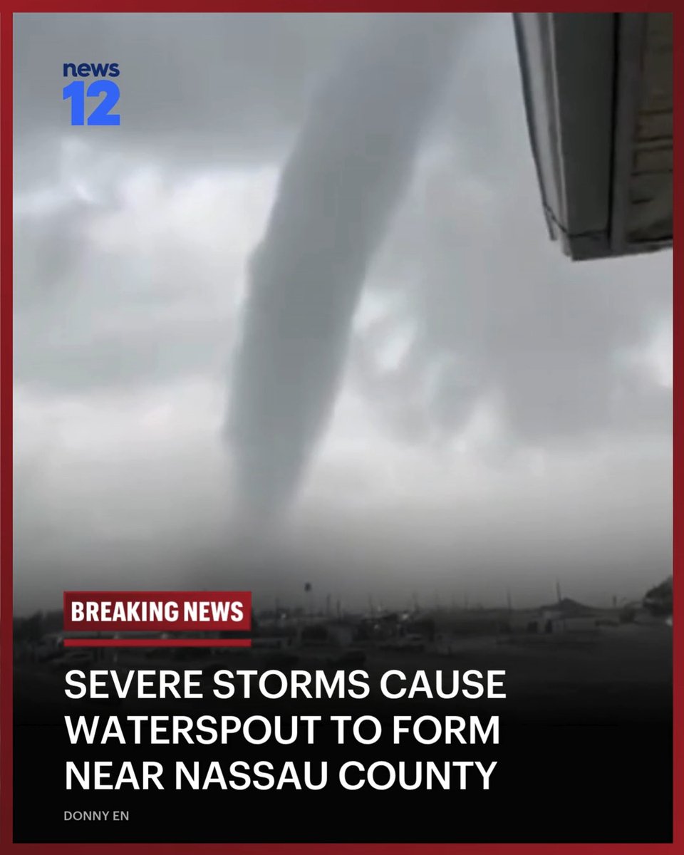 WATERSPOUT SPOTTED: A waterspout was seen and came ashore causing extensive damage near Atlantic Beach Club in Nassau County. #News12 #LongIsland