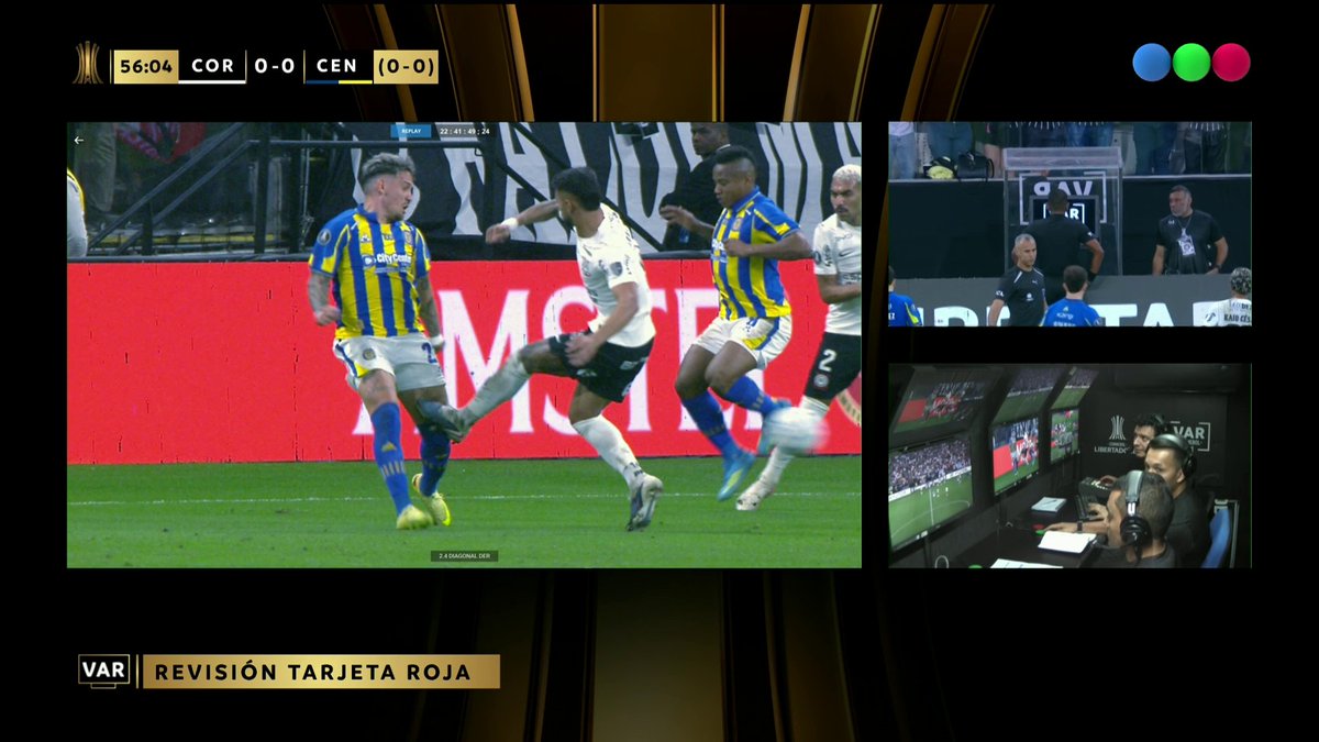 🟥 OTRA VEZ CORINTHIANS SE QUEDA CON 10. VAR mediante, Raniele fue expulsado por esta falta sobre Copetti.