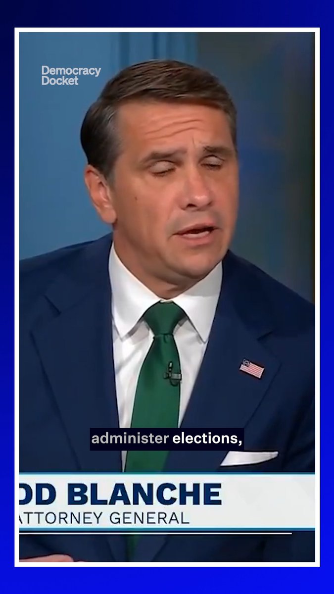 Attorney General Todd Blanche says the federal government should play a role in elections. That’s not what the U.S. Constitution says. “The federal government plays only the role that Congress gives it. Period,” Marc Elias says. Help us protect free and fair elections: