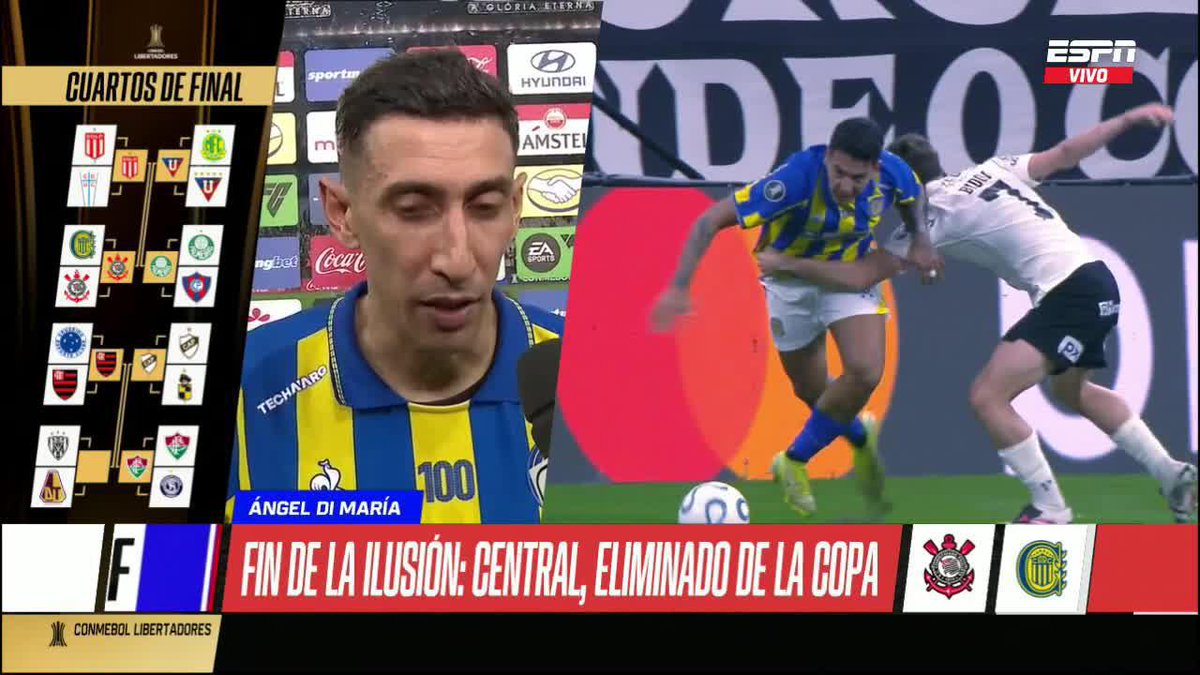 🗣️ "AHORA VA A TOCAR PENSAR Y VER QUÉ ES LO QUE QUIERO SEGUIR HACIENDO" La frase de Ángel Di María tras la eliminación de Rosario Central de la Libertadores. ▶️ Mirá #ESPNF10 en el Plan Premium de #DisneyPlus