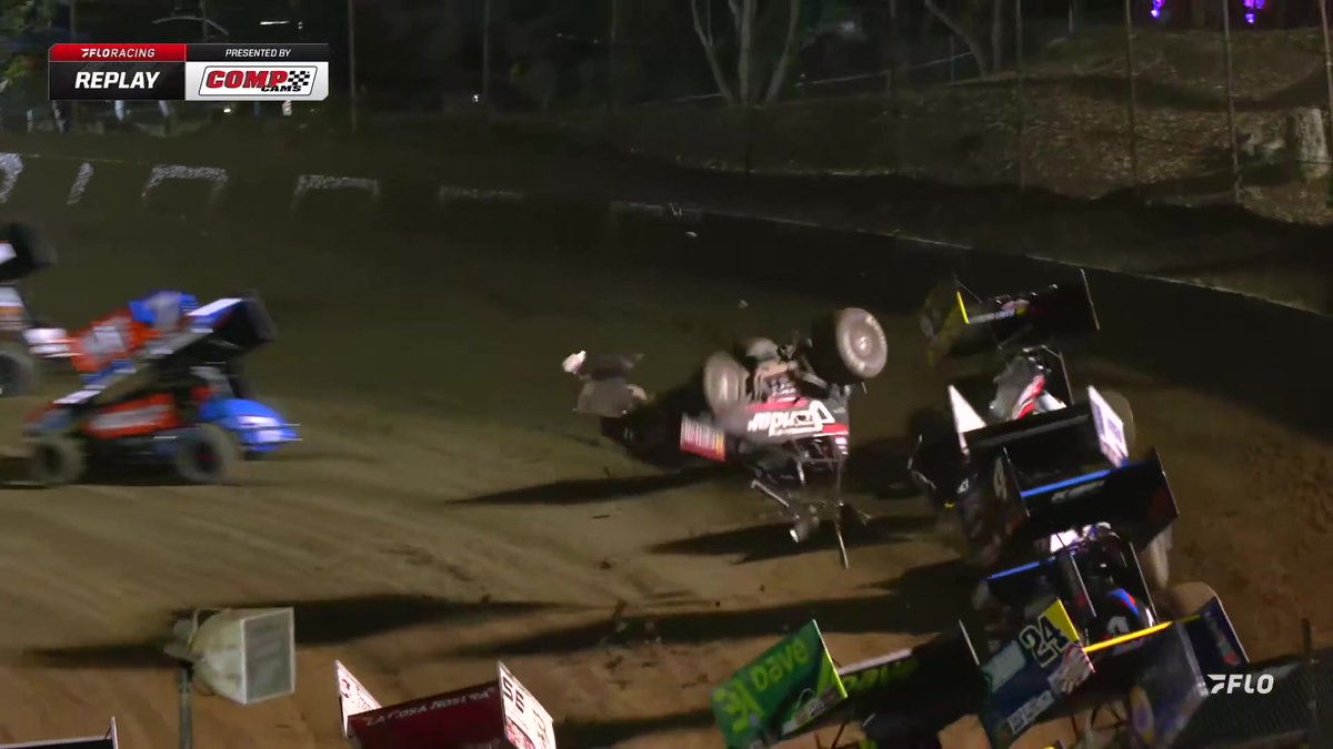 💥 Corey Day out of the car and okay after a WILD flip at Santa Maria! High Limit Racing #HighLimitRacing Roto-Rooter