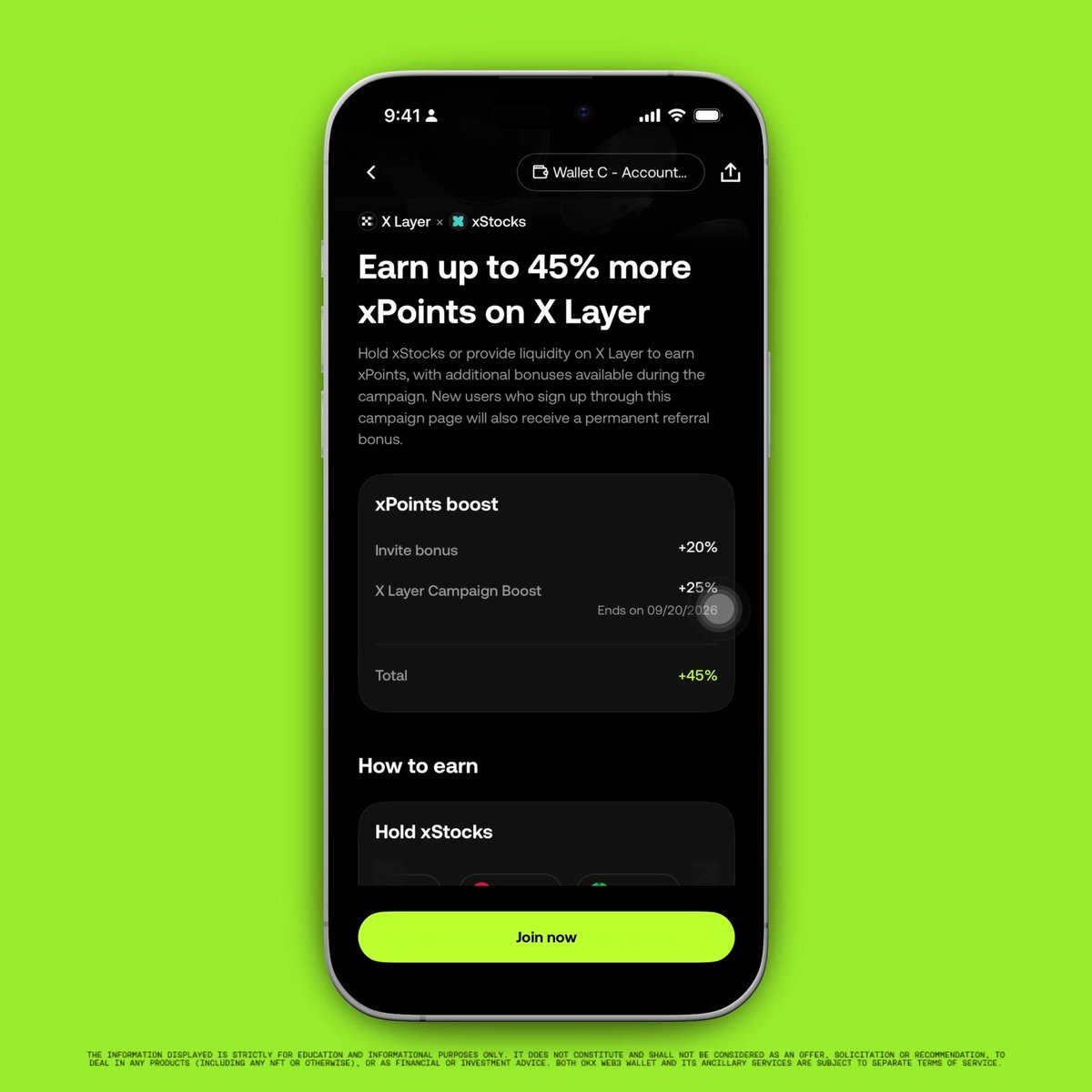 Your tokenized stocks can earn more xPoints on X Layer Watch how to hold or provide liquidity for eligible xStocks assets on X Layer, and unlock up to 45% more xPoints. Get started: