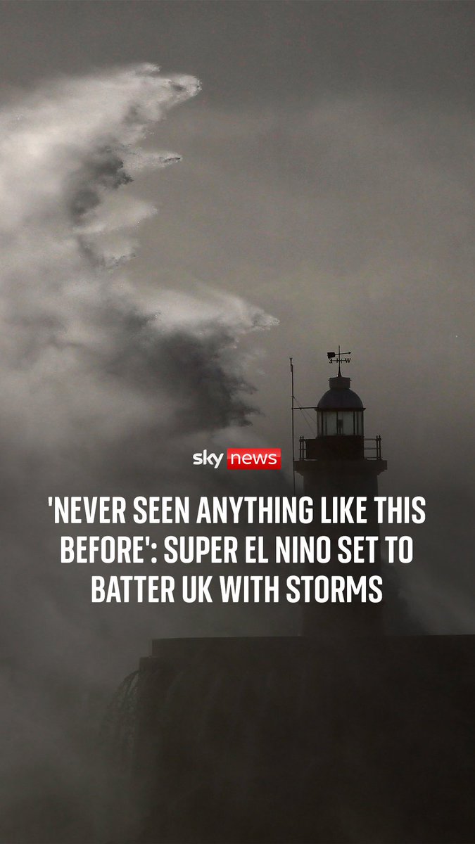 The UK is set to experience more storms and rain over the coming autumn and winter due to an "unprecedented" El Nino event, the Met Office says. Sky’s Tom Clarke reports