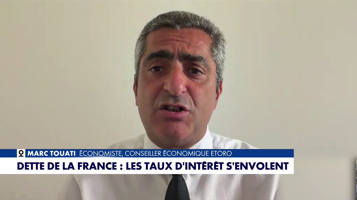 L'économiste Marc Touati alerte sur les taux d'intérêt de la dette de la France qui s'envolent : «C'est de l'argent jeté par les fenêtres», dans #HDProsEte Toute l'info est à retrouver sur