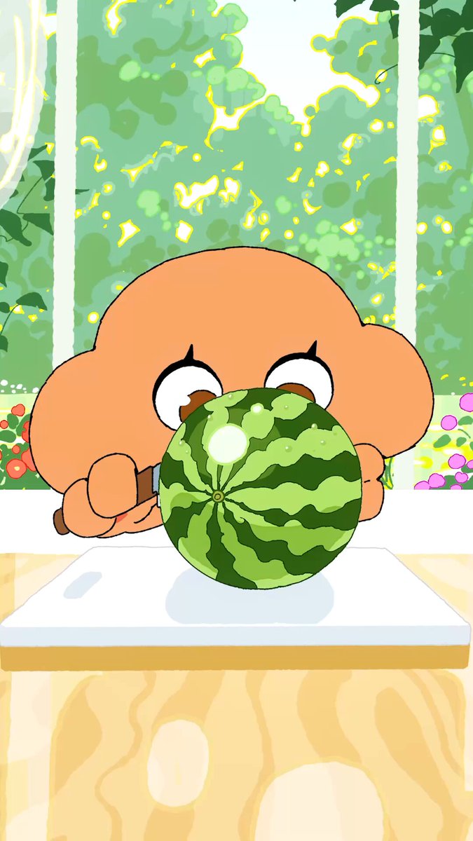 Watermelon and Shaved Ice スイカとかき氷 #animation #art #cartoon #originalanimation #cute #shorts #애니 #애니메이션 #アニメ #作画