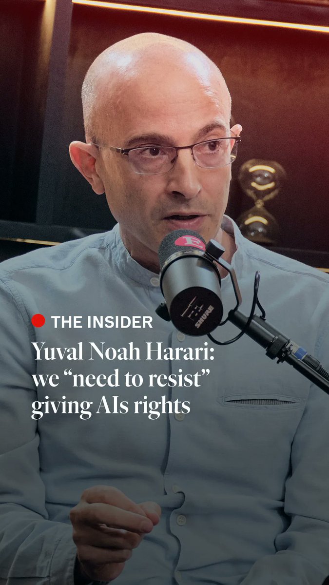 .Yuval Noah Harari says AIs will become increasingly manipulative and convincing on why they deserve rights. But the author and historian tells Zanny Minton Beddoes that now is the time to resist. Watch the full Insider interview: