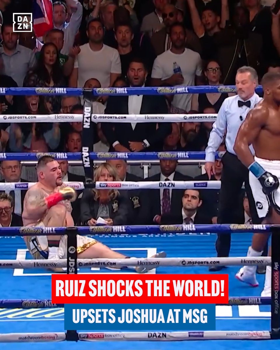 RUIZ SHOCKED THE WORLD 🌎 ⏪ When Andy Ruiz scored a massive upset vs Anthony Joshua to become heavyweight champion 👑 #RuizKnyba l Sept 4th live on DAZN and TNT 📺