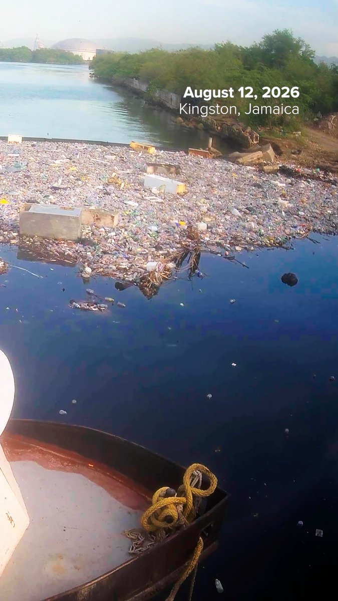 While some were watching the solar eclipse, Interceptor 011 was catching trash on August 12th, 2026: P.S. This is just one of nine Interceptors we've deployed in Kingston, Jamaica.🇯🇲