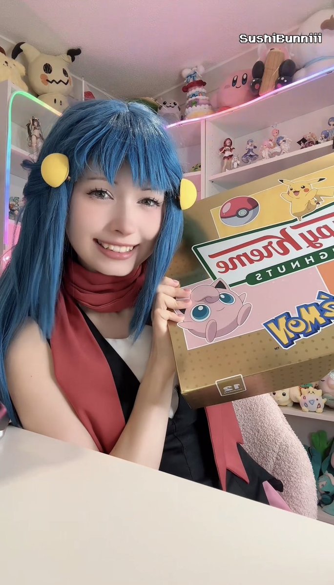Mukbang with Dawn! Ranking the Pokemon x Krispy Kreme collaboration donuts 🍩 Pokemon ポケモン Dawn ヒカリ Cosplay