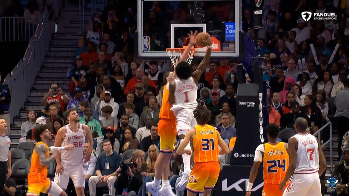 Ryan Kalkbrenner's rejection of Amen Thompson against the Rockets in February made the NBA's Top 10 Defensive Plays of 2025-26. 🔥