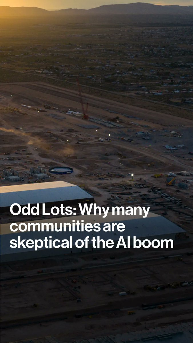 From electrical contractors to HVAC engineers, people far from Silicon Valley are quietly asking the same question: Is AI a bubble? Speaking with Joe Weisenthal and Tracy Alloway on Odd Lots, jasmine sun explains how local communities weigh the massive economic tradeoffs of multi-year data center projects when they aren't even sure if the technology—or its funding—is here to stay. Listen wherever you get your podcasts