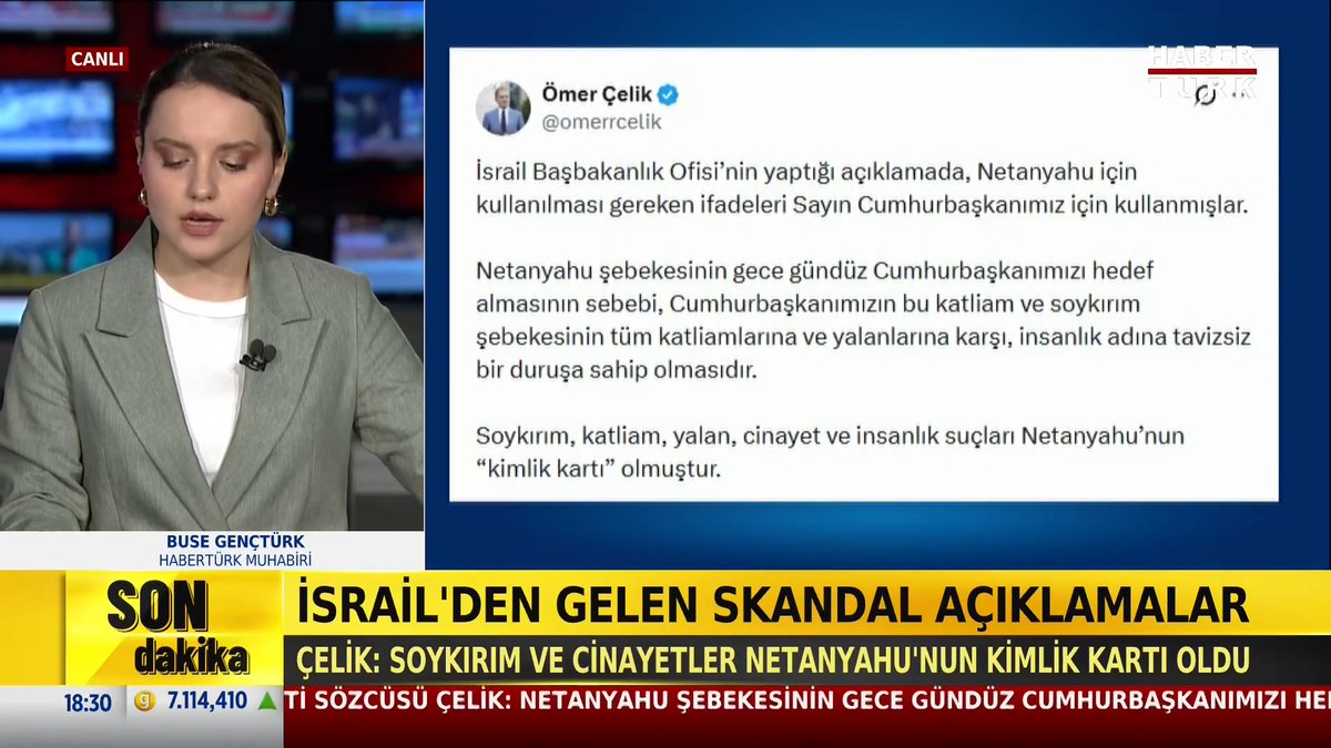 #SONDAKİKA - İsrail'den gelen skandal açıklamalar Çelik: ''Soykırım ve cinayetler Netanyahu'nun kimlik kartı oldu.''