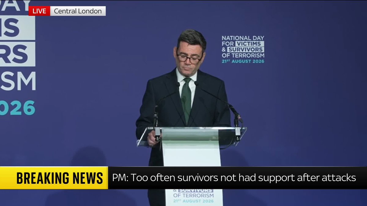 'I know from the hours I have spent with those from Manchester, that too often, people have not had the support that they deserve.' PM Andy Burnham speaks at the UK's first national day for those impacted by terrorism. Politics latest: 📺 Sky 501