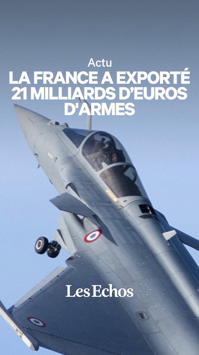 🇫🇷 Rafale, sous-marins Scorpène, canons Caesar… Tout confondu, la France a exporté pour 21,2 milliards d’euros d’armements en 2025. Un tel niveau classe le pays au 2e rang des exportateurs mondiaux d’armes. 🎥 Explications en vidéo.